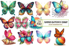 Summer Butterfly Clipart Bundle 1 - CraftNest - Digital Crafting and Art
