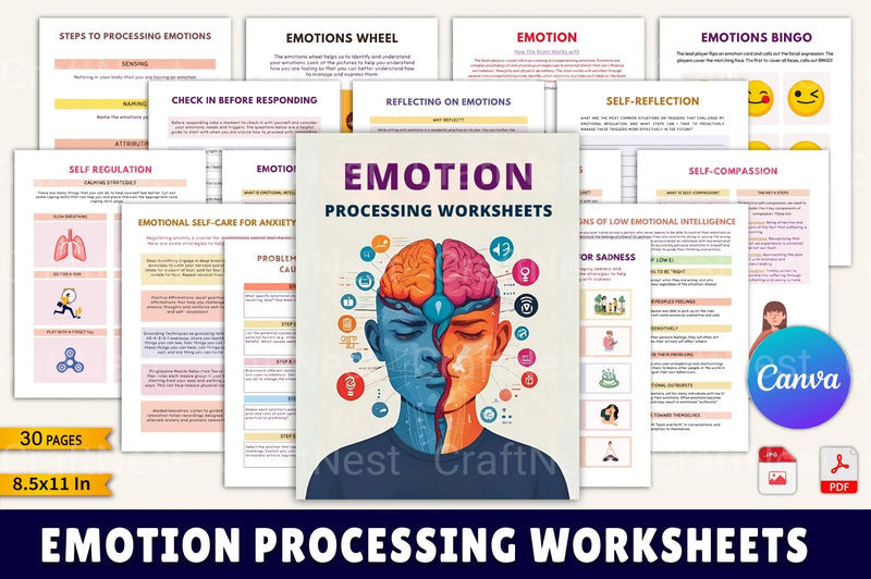 Emotion Processing Worksheets for Personal Growth - CraftNest - Digital Crafting and Art