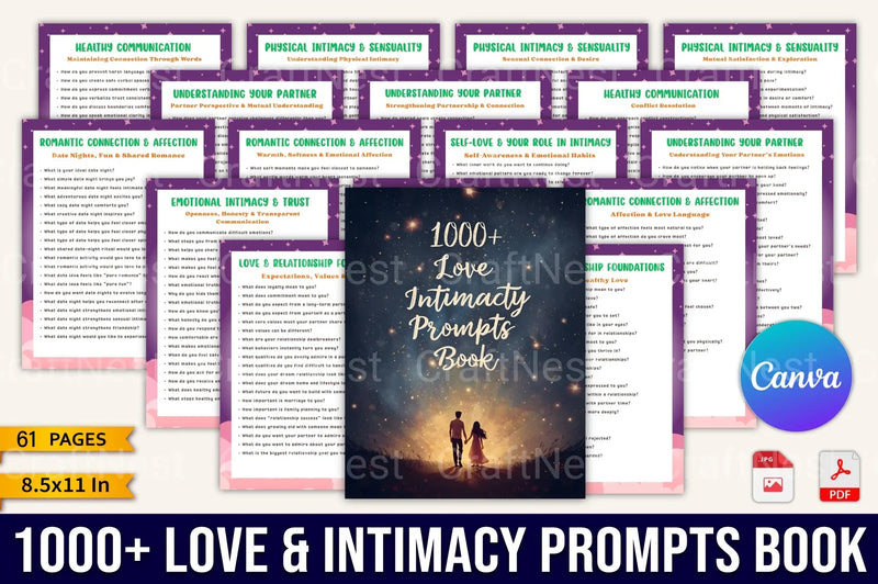 Love Intimacy Prompts Book for Couples - CraftNest - Digital Crafting and Art