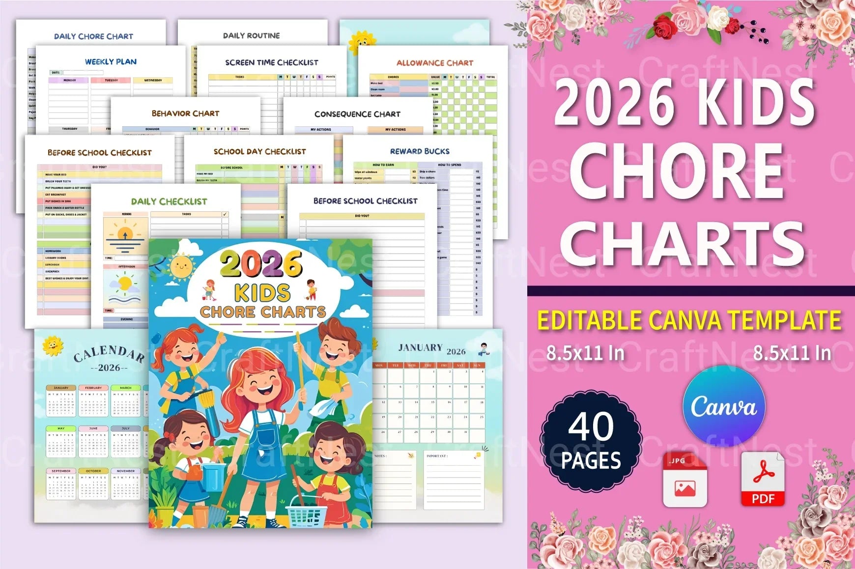 Kids Chore Charts Collection - CraftNest - Digital Crafting and Art
