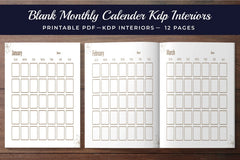 Blank Monthly Calendar Planner - CraftNest - Digital Crafting and Art