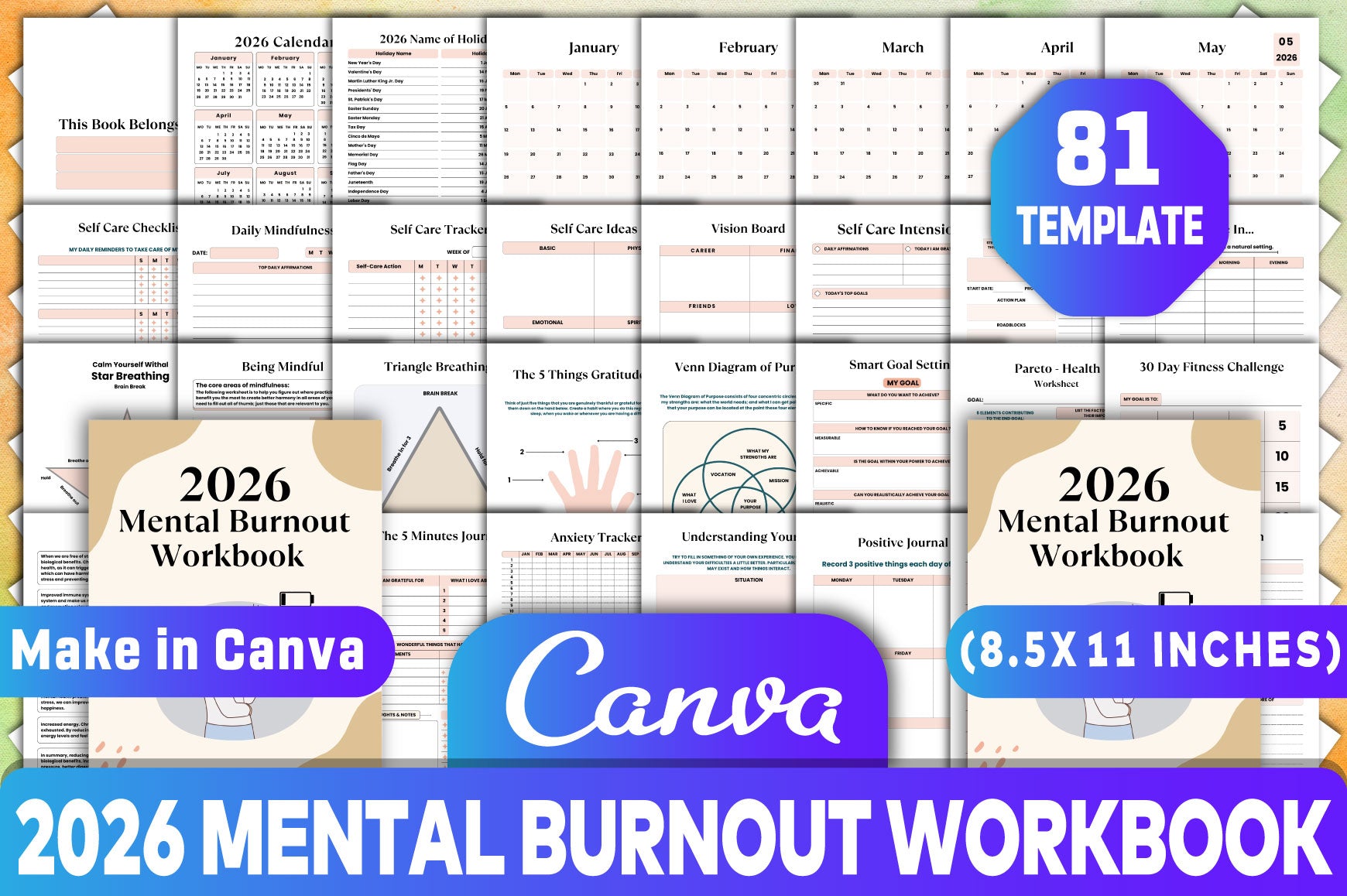 Mental Burnout Workbook for Recovery and Wellness