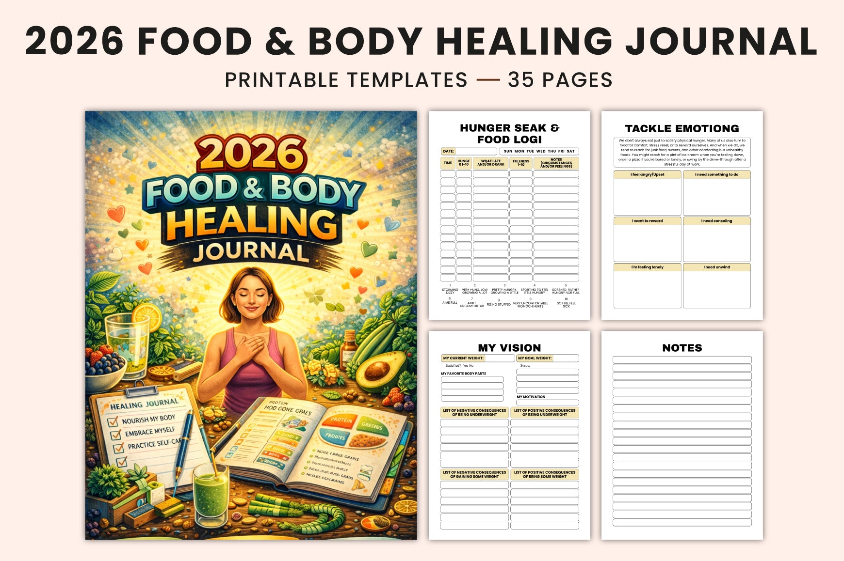 Food Body Healing Journal for Wellness