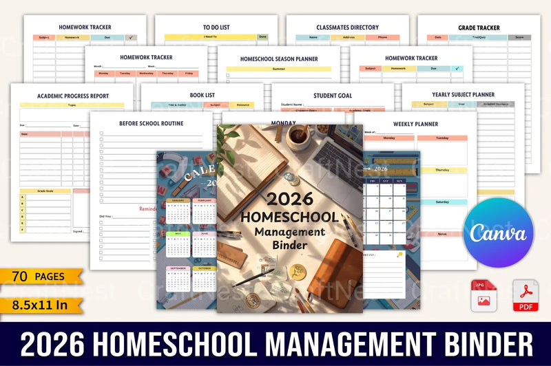 Homeschool Management Binder for Effective Organization - CraftNest - Digital Crafting and Art