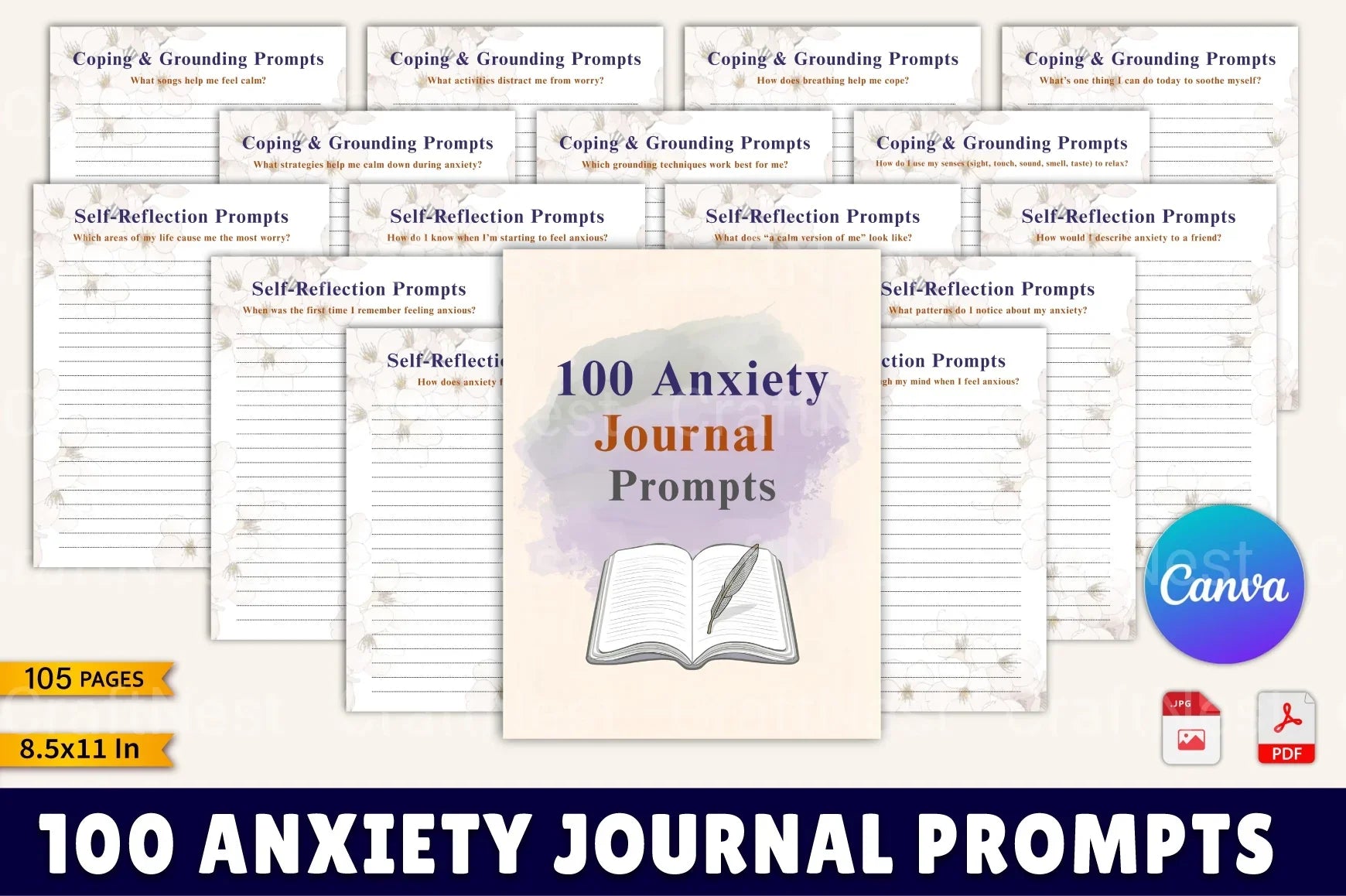 Anxiety Prompts for Stress Relief - CraftNest - Digital Crafting and Art