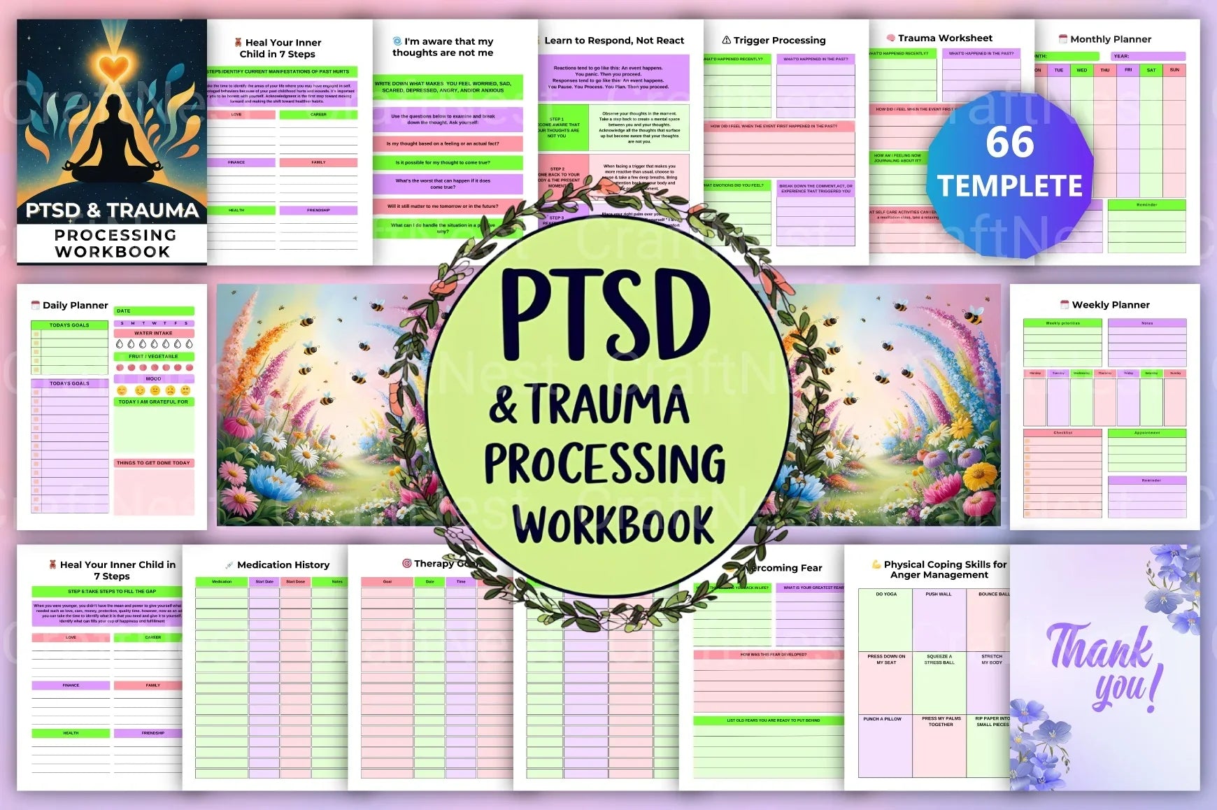 PTSD Trauma Processing Workbook - CraftNest - Digital Crafting and Art