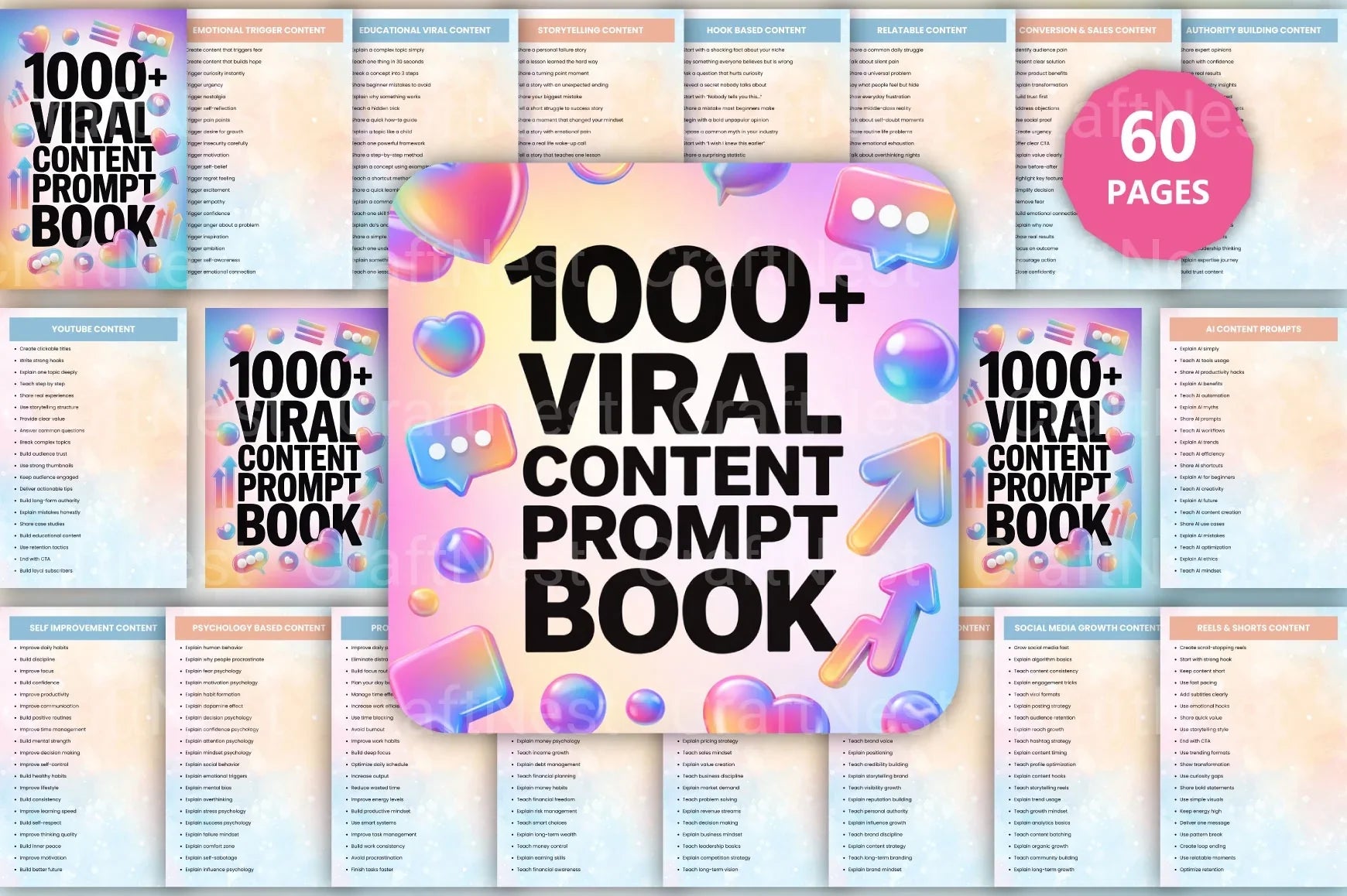 Viral Content Prompt Book for Creative Inspiration - CraftNest - Digital Crafting and Art