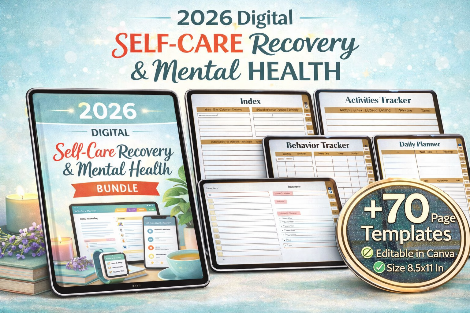 Self-Care Recovery Mental Health Journal