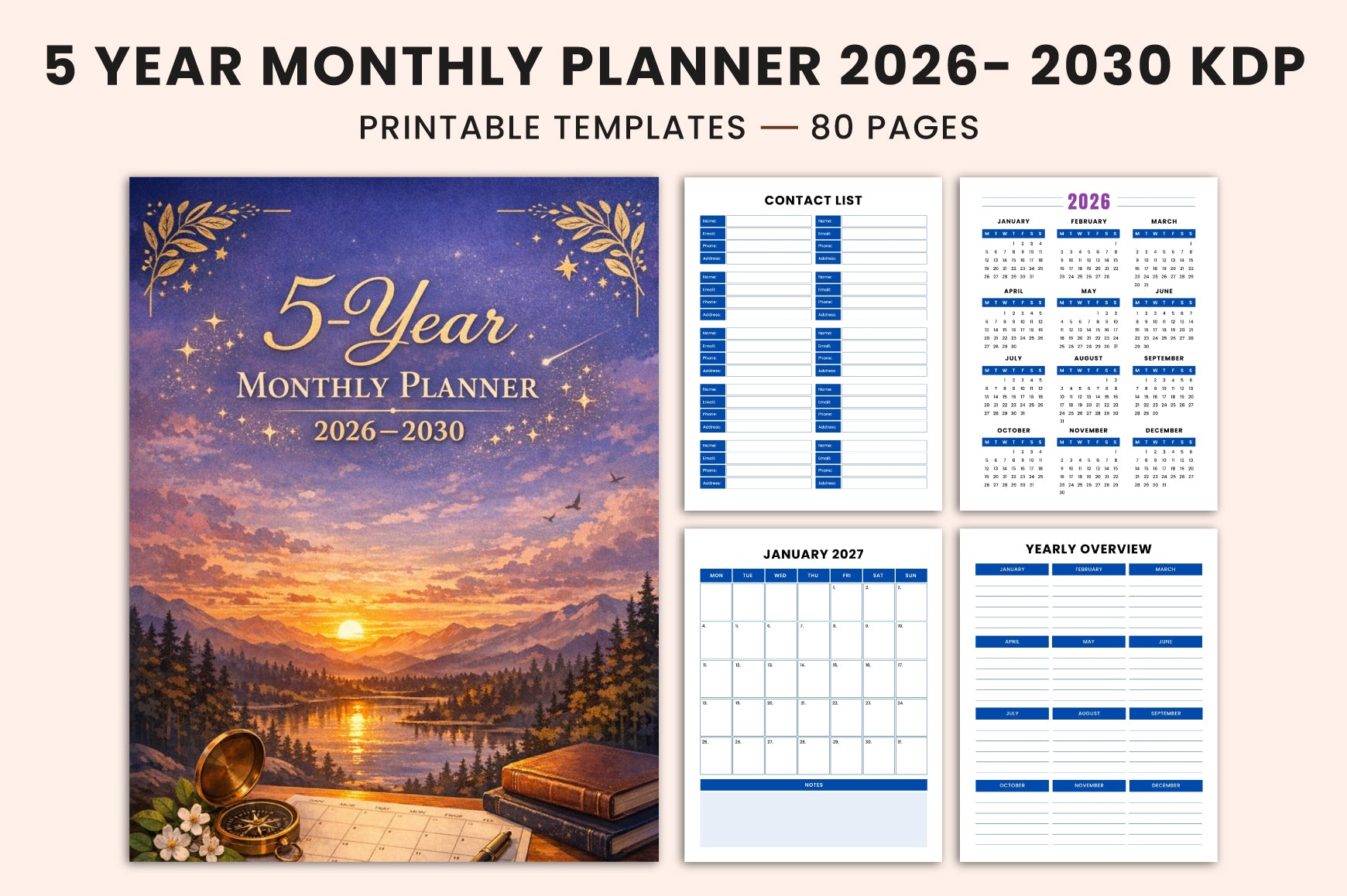 Yearly Monthly Planner
