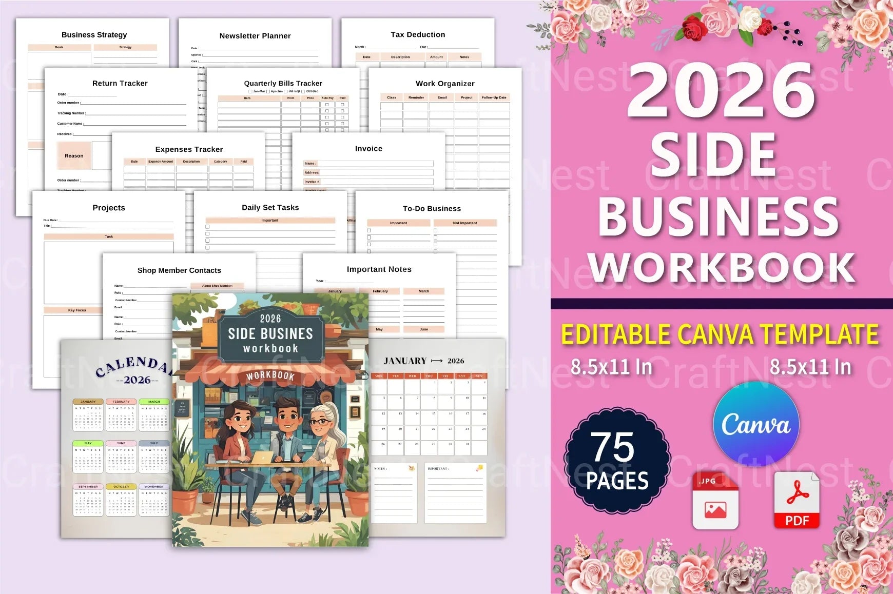 Side Business Workbook for Entrepreneurs - CraftNest - Digital Crafting and Art
