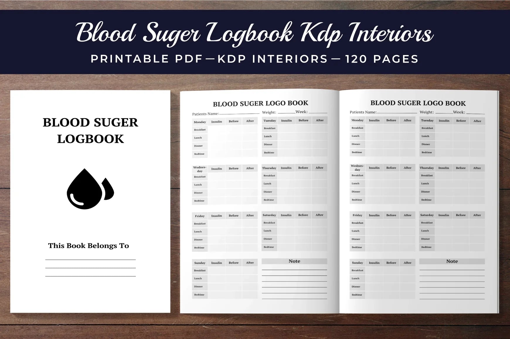 Blood Sugar Logbook Planner - CraftNest - Digital Crafting and Art