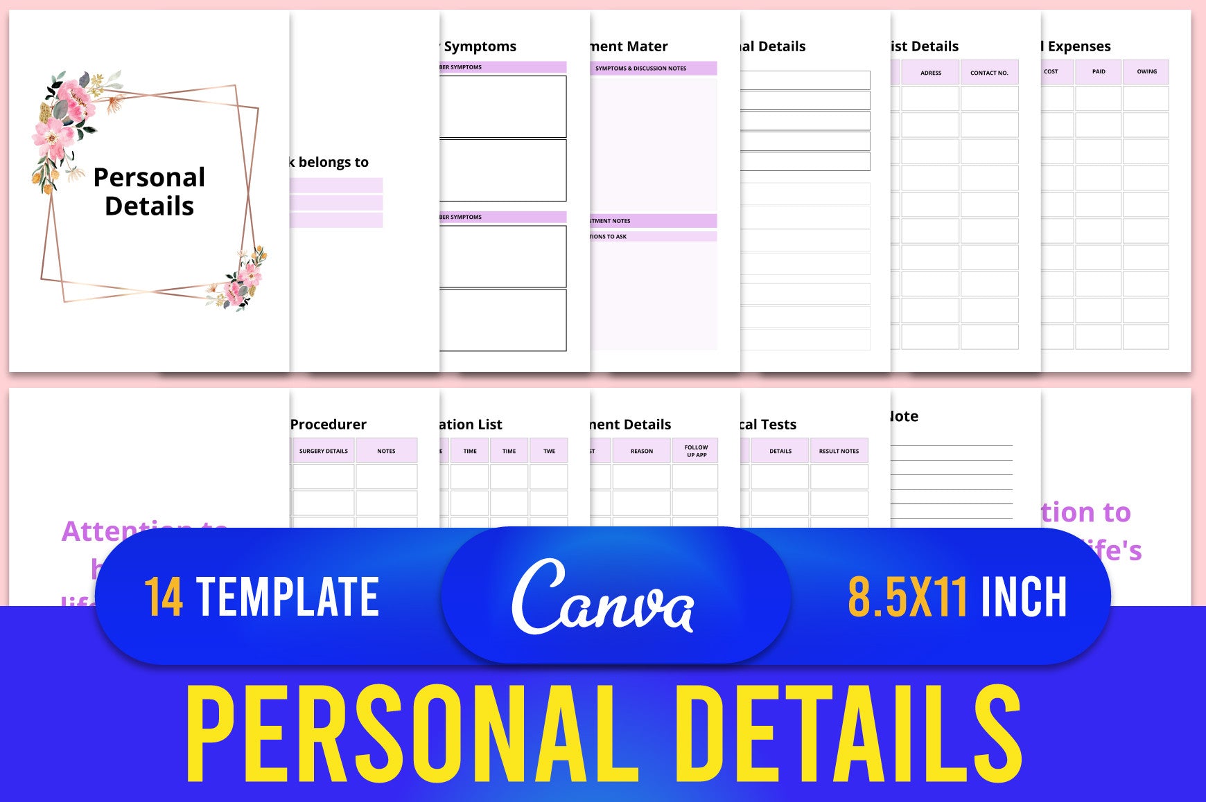 Personal Details Planner