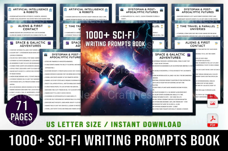 Engaging Sci-Fi Writing Prompts Book - CraftNest - Digital Crafting and Art