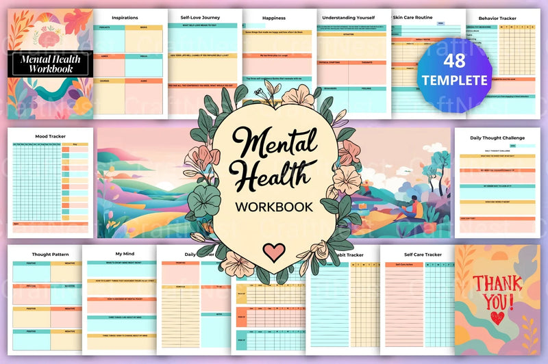 Mental Health Workbook for Personal Growth - CraftNest - Digital Crafting and Art