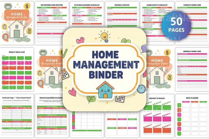 Ultimate Home Management Binder for Organization - CraftNest - Digital Crafting and Art