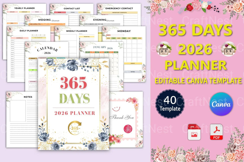 Daily Planner for Effective Time Management - CraftNest - Digital Crafting and Art