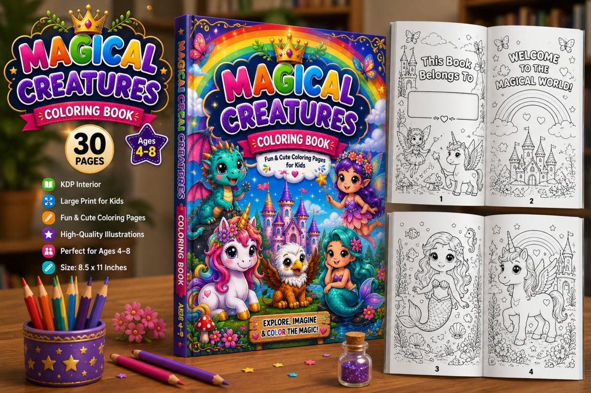Magical Creatures Coloring Book