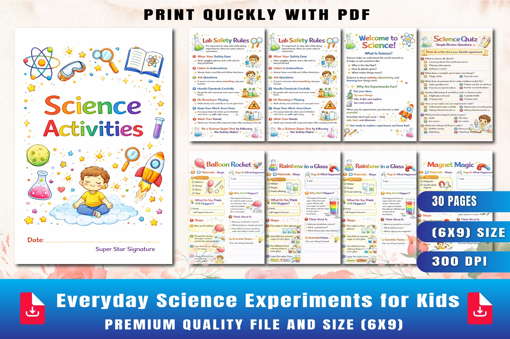 Everyday Science Experiments for Kids Planner