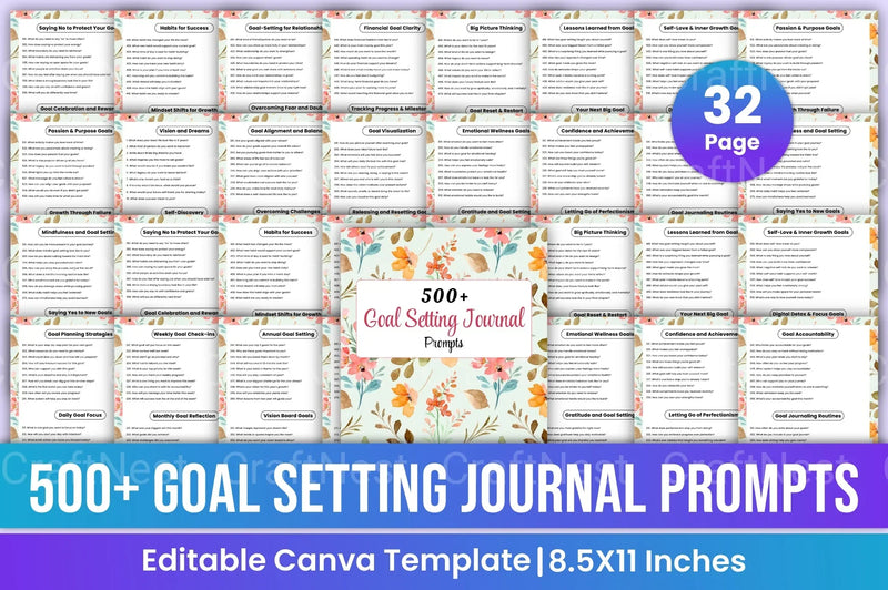 500 Goal Setting Prompts for Success - CraftNest - Digital Crafting and Art