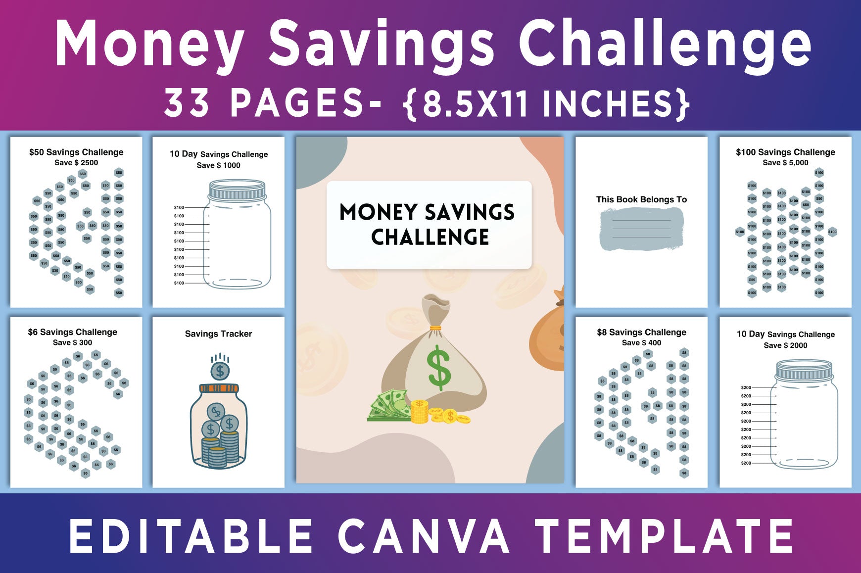 Money Savings Challenge Planner