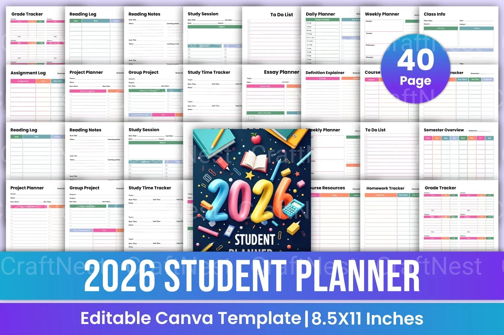Student Planner 2023 - CraftNest - Digital Crafting and Art