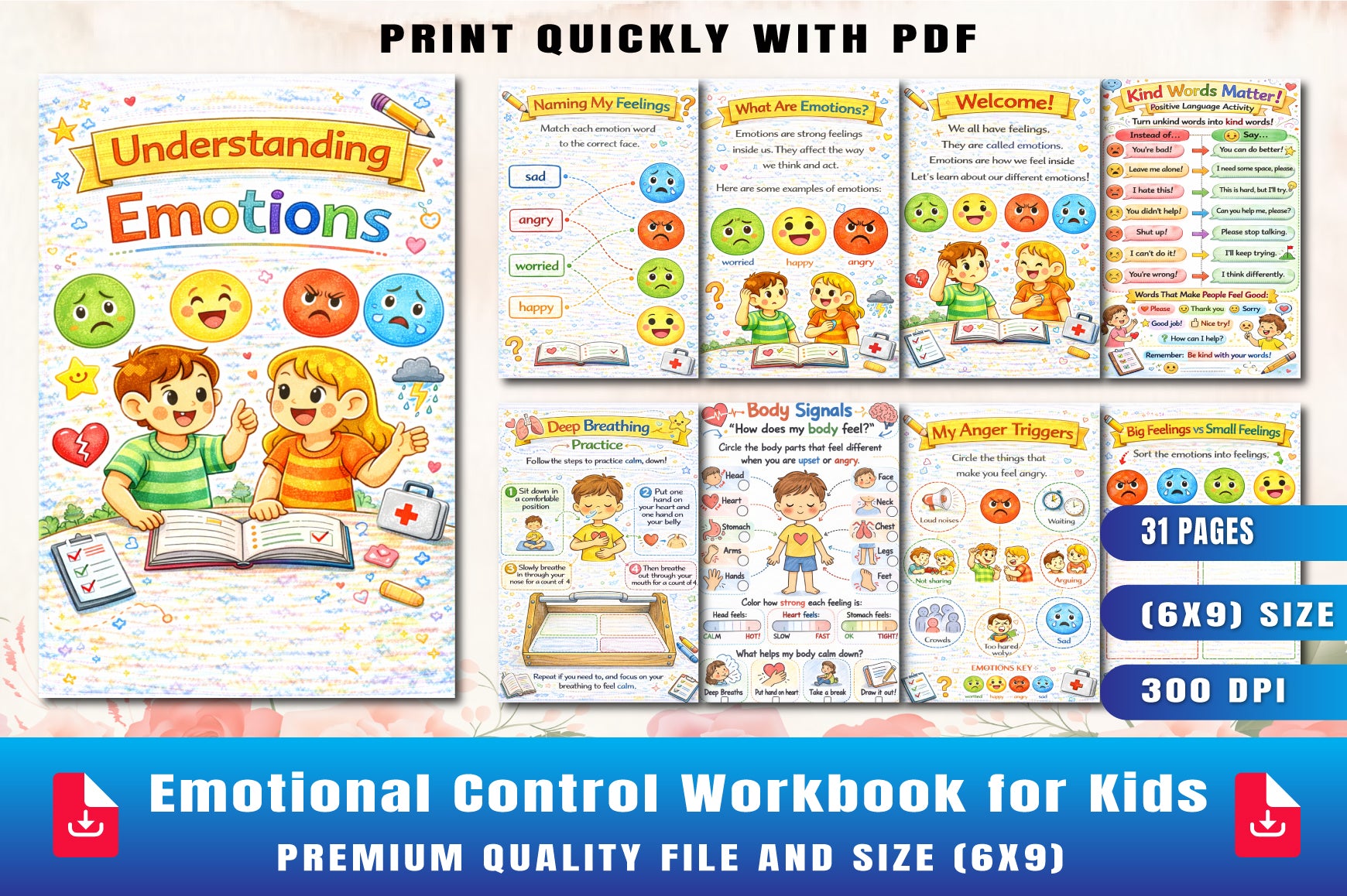 Emotional Control Workbook for Kids
