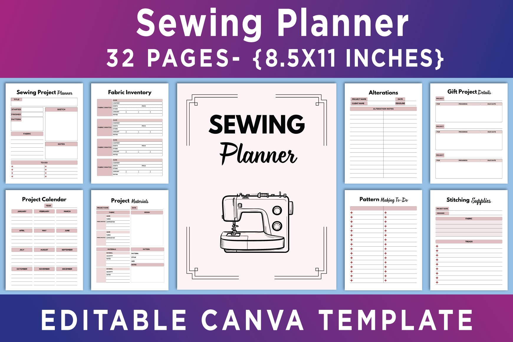 Sewing Planner Template