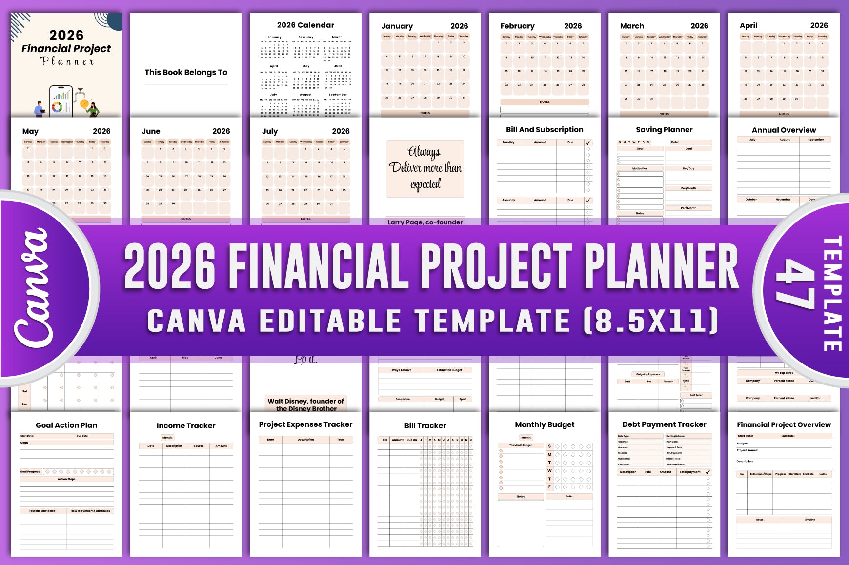 Financial Project Planner Template