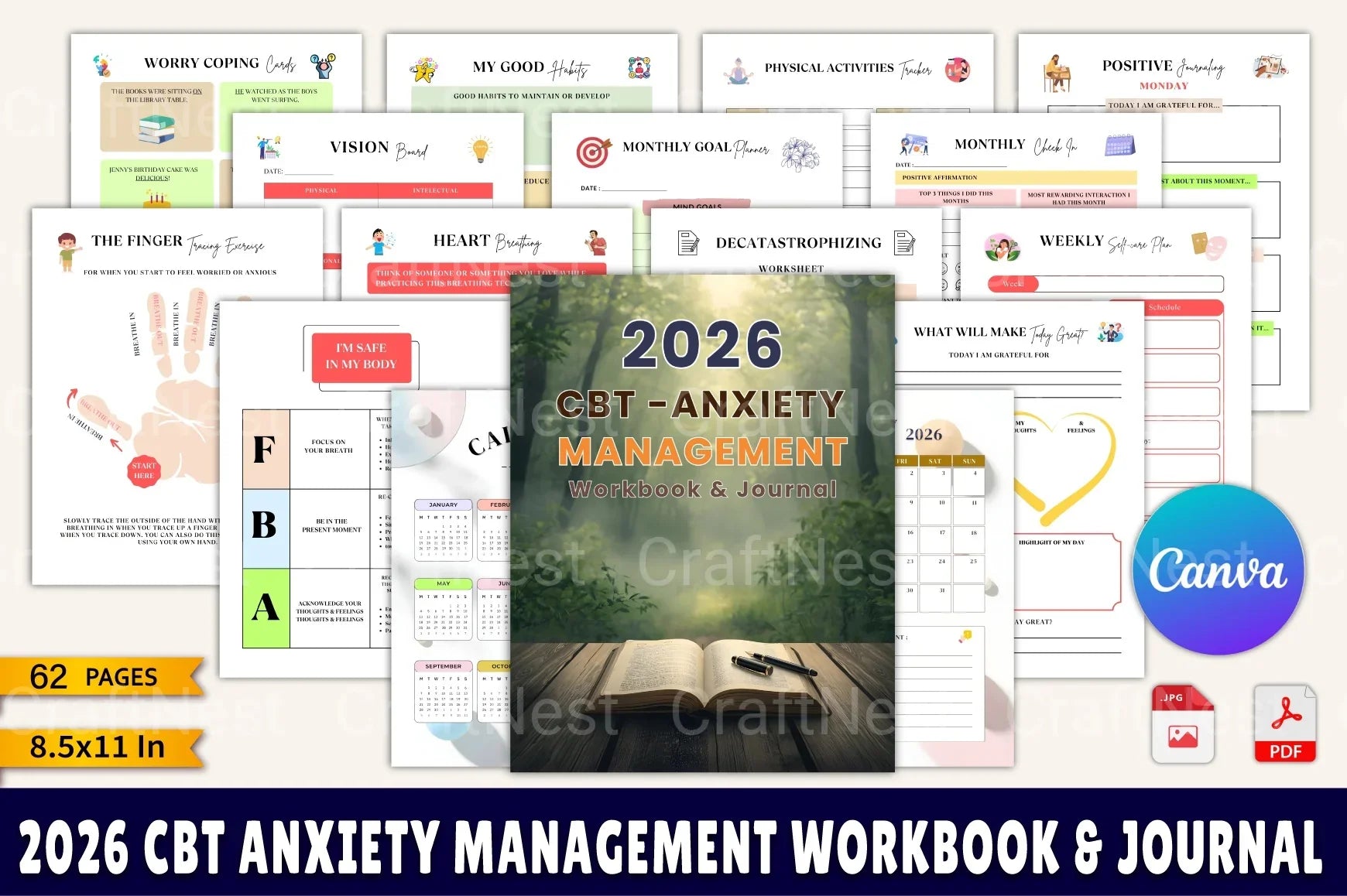 CBT Anxiety Management Workbook - CraftNest - Digital Crafting and Art