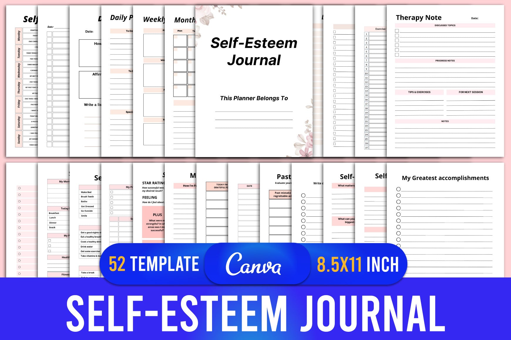 Self Esteem Journal for Personal Growth