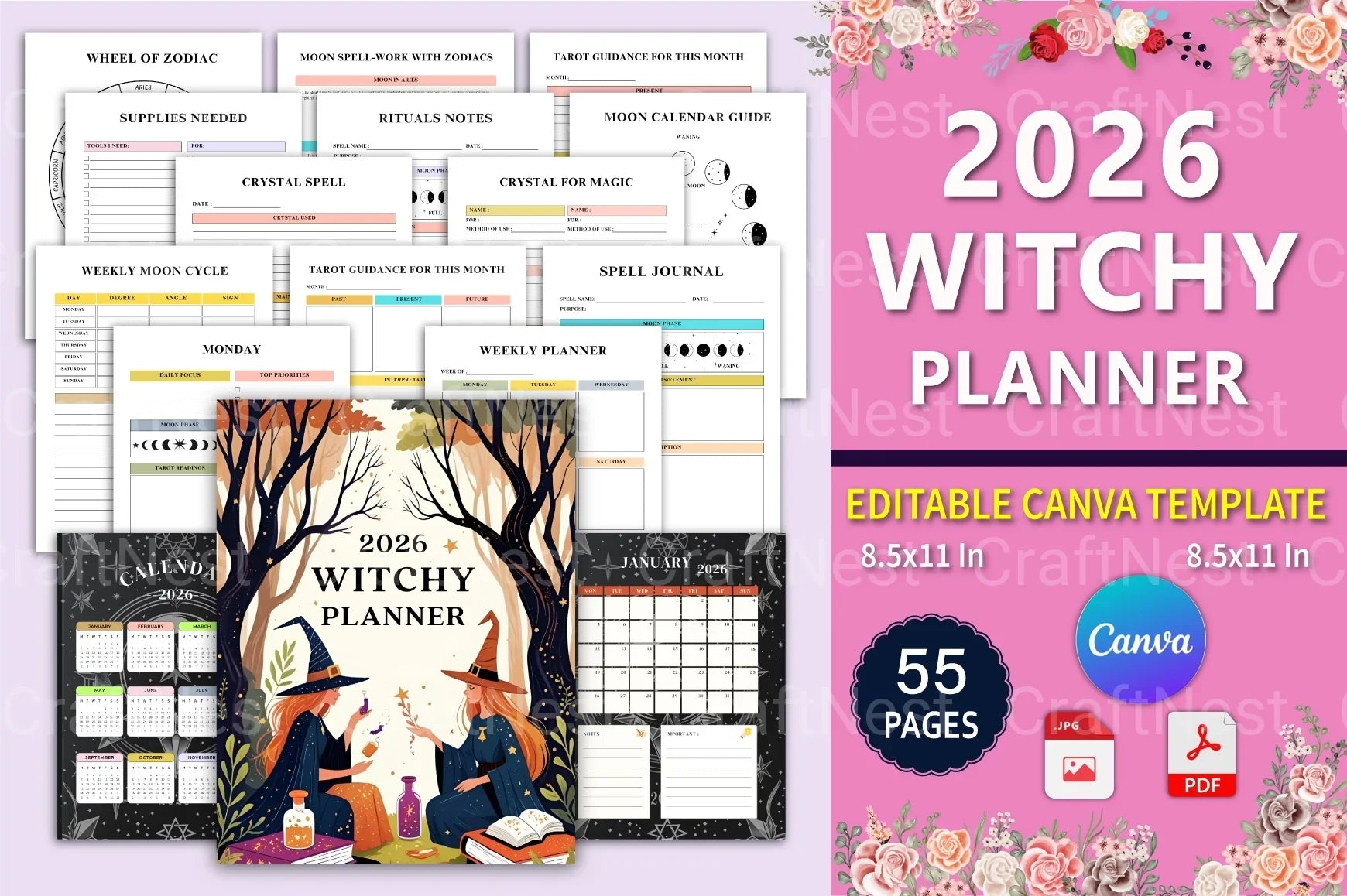 Witchy Planner: Magical Organization Tool - CraftNest - Digital Crafting and Art