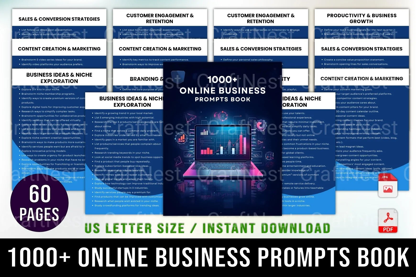Online Business Prompts Book - CraftNest - Digital Crafting and Art