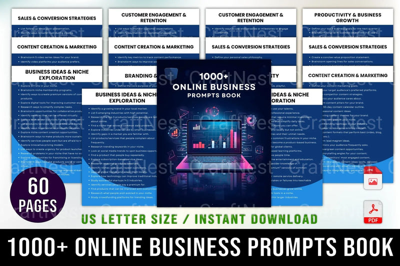 Online Business Prompts Book - CraftNest - Digital Crafting and Art