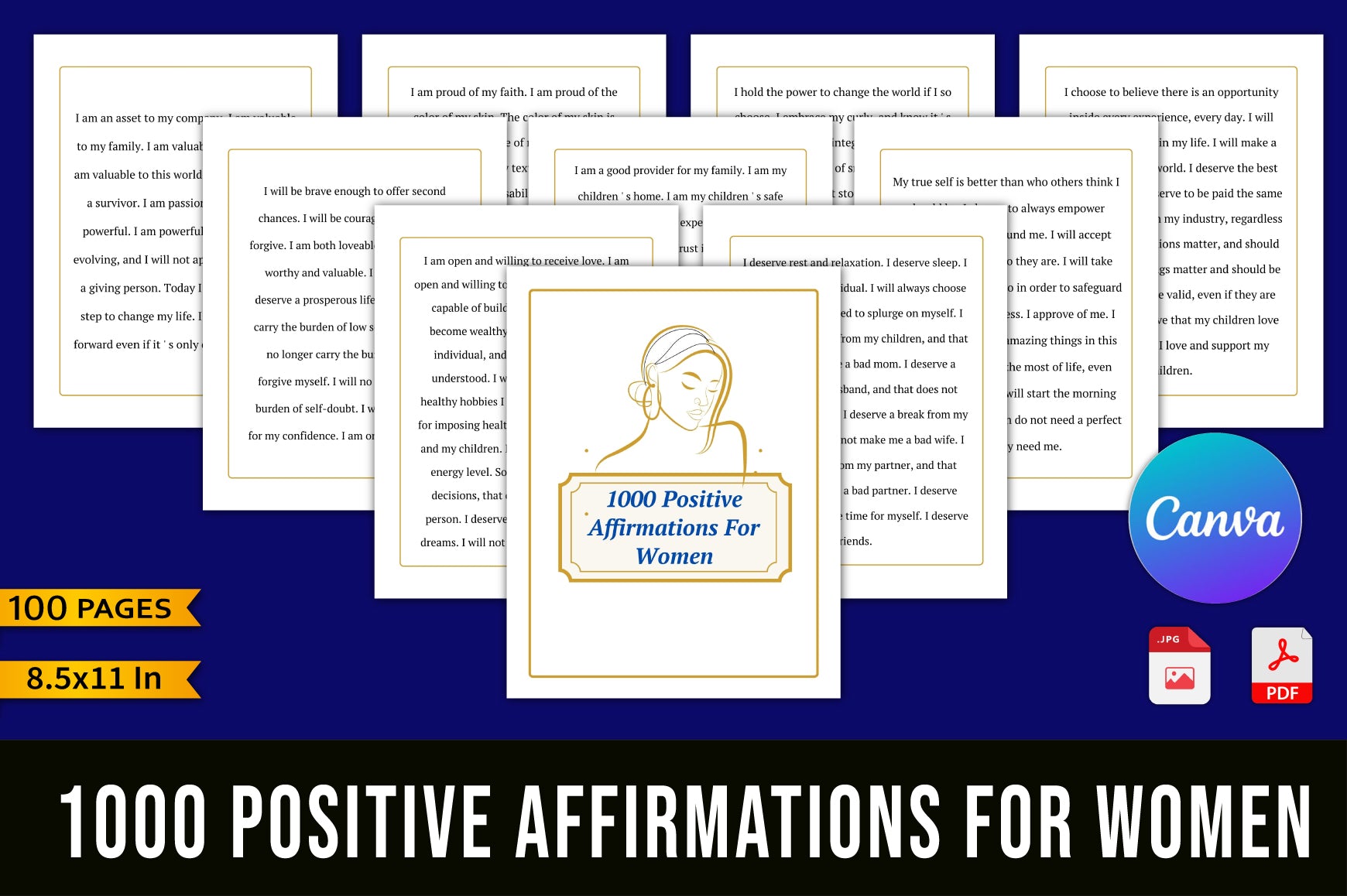 Positive Affirmations Planner for Women