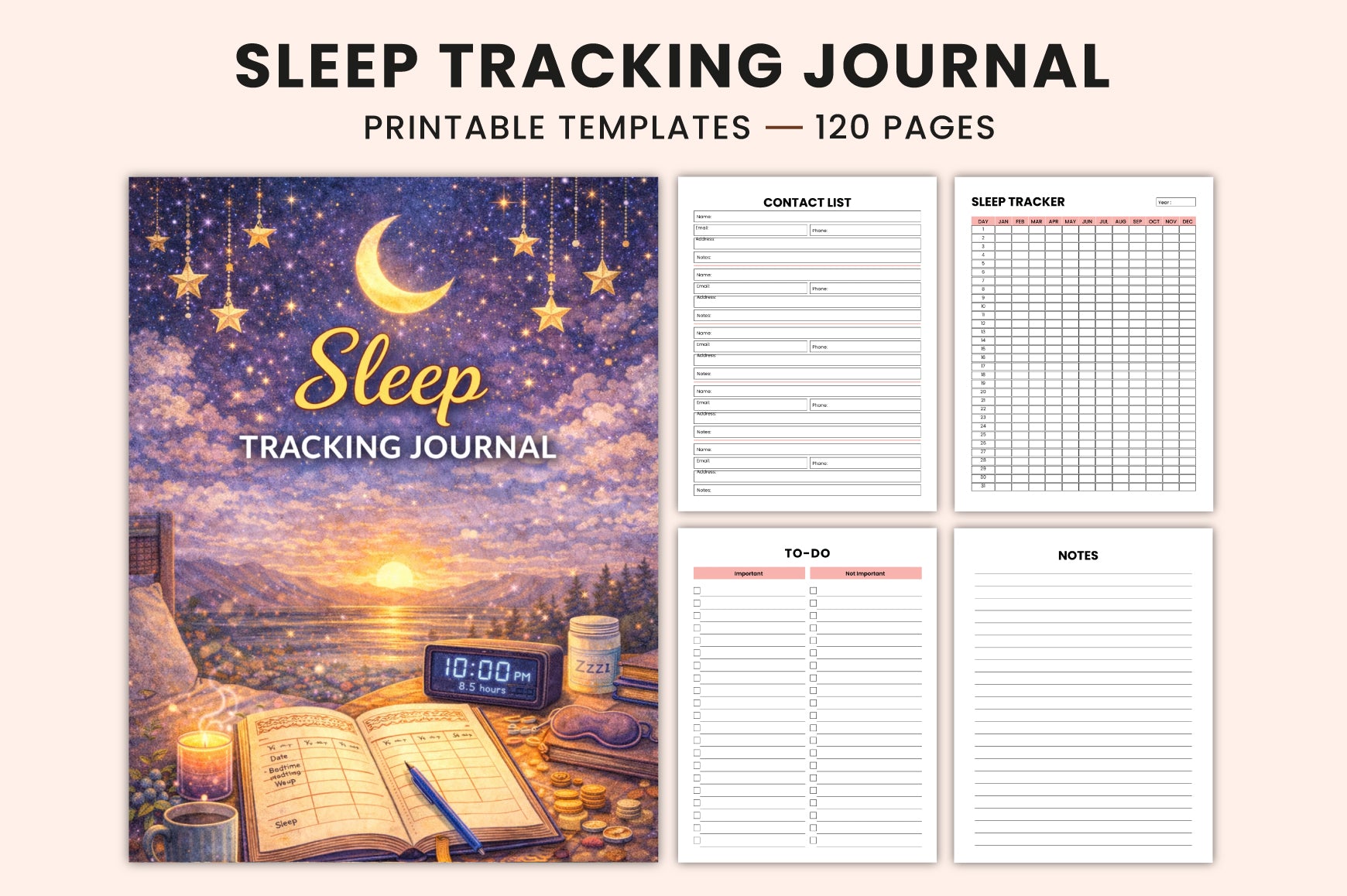 Sleep Tracking Journal for Better Rest