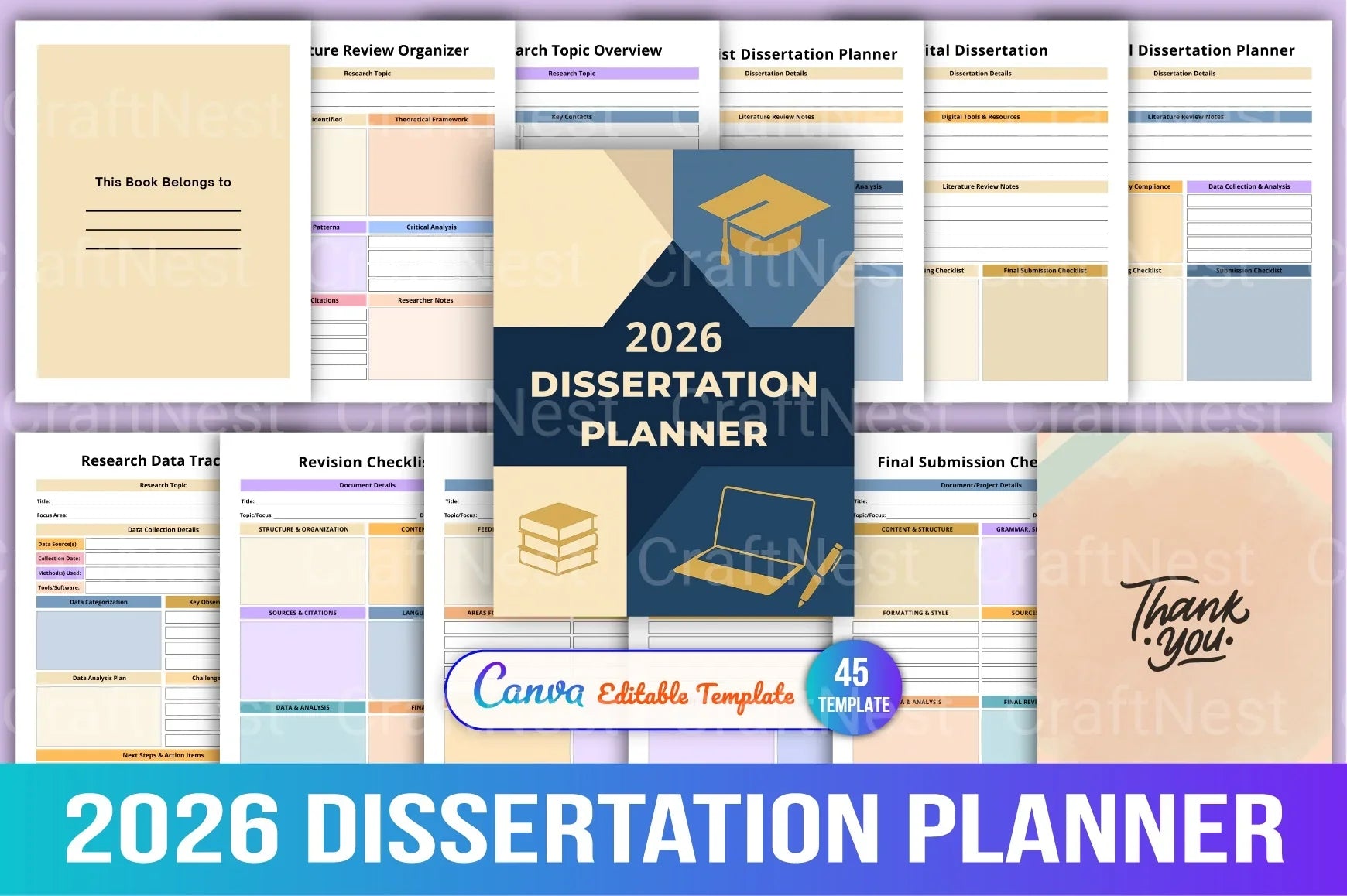 Dissertation Planner Guide - CraftNest - Digital Crafting and Art