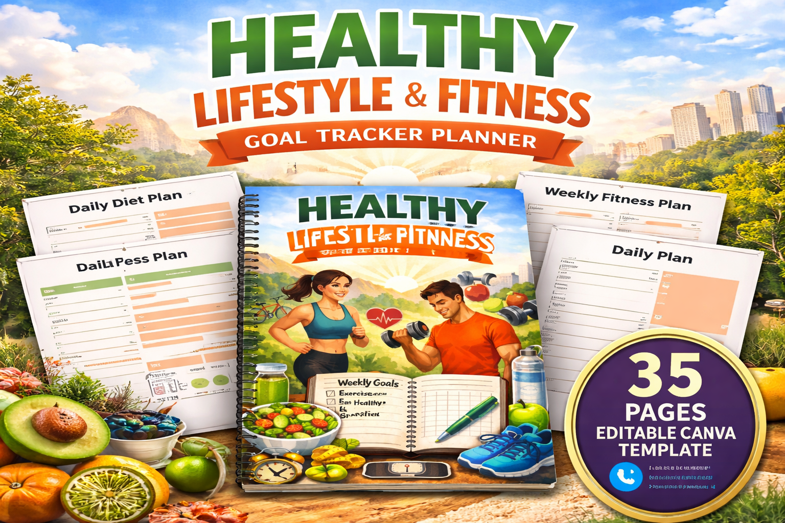 Healthy Lifestyle Fitness Goal Planner