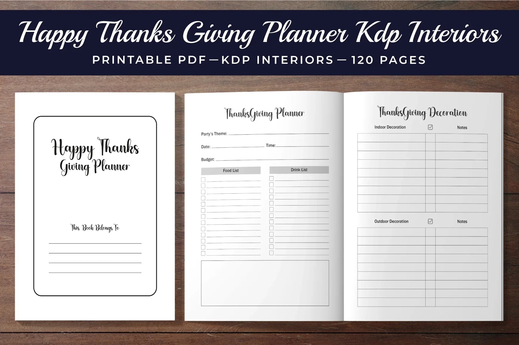 Thanksgiving Planner Interiors Bundle - CraftNest - Digital Crafting and Art