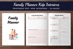 Family Planner KDP Planner - CraftNest - Digital Crafting and Art