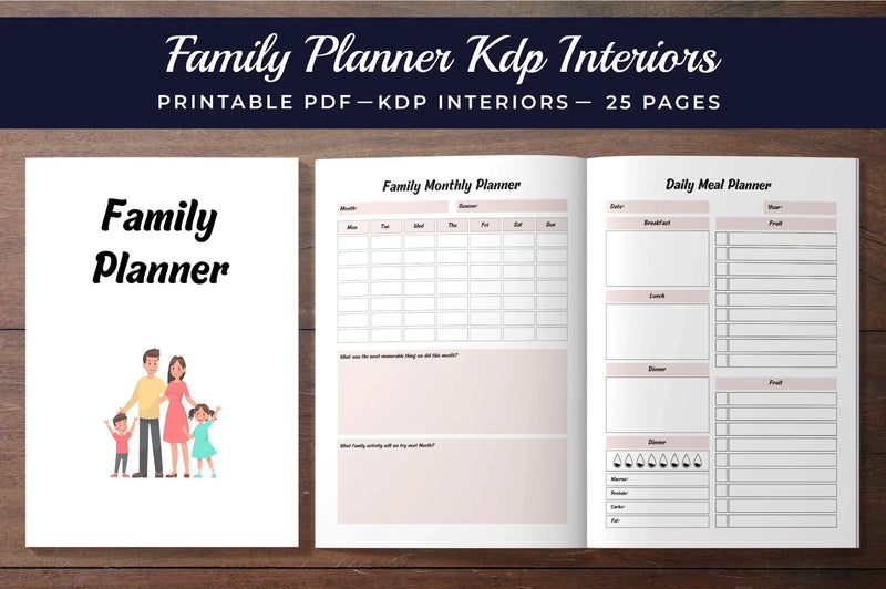 Family Planner KDP Planner - CraftNest - Digital Crafting and Art