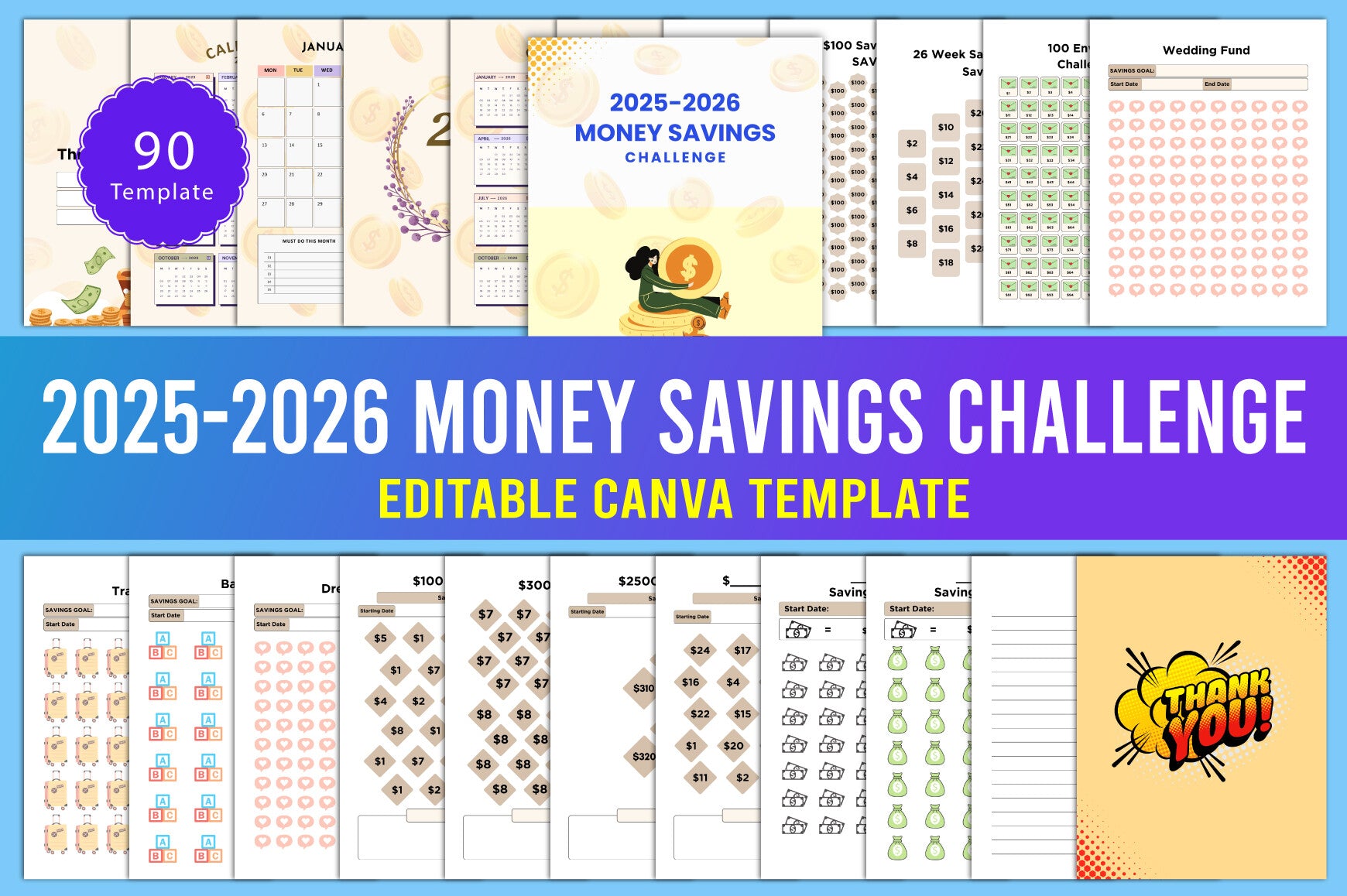 Money Savings Challenge Planner