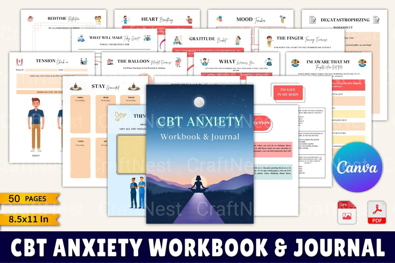 CBT Anxiety Workbook for Effective Stress Management - CraftNest - Digital Crafting and Art