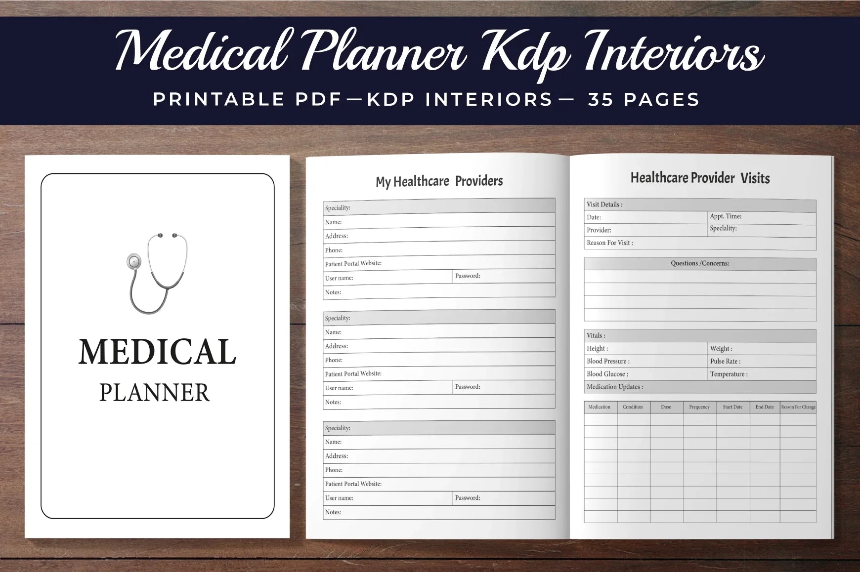 Planner Medical Insert Medical Planner Bundle