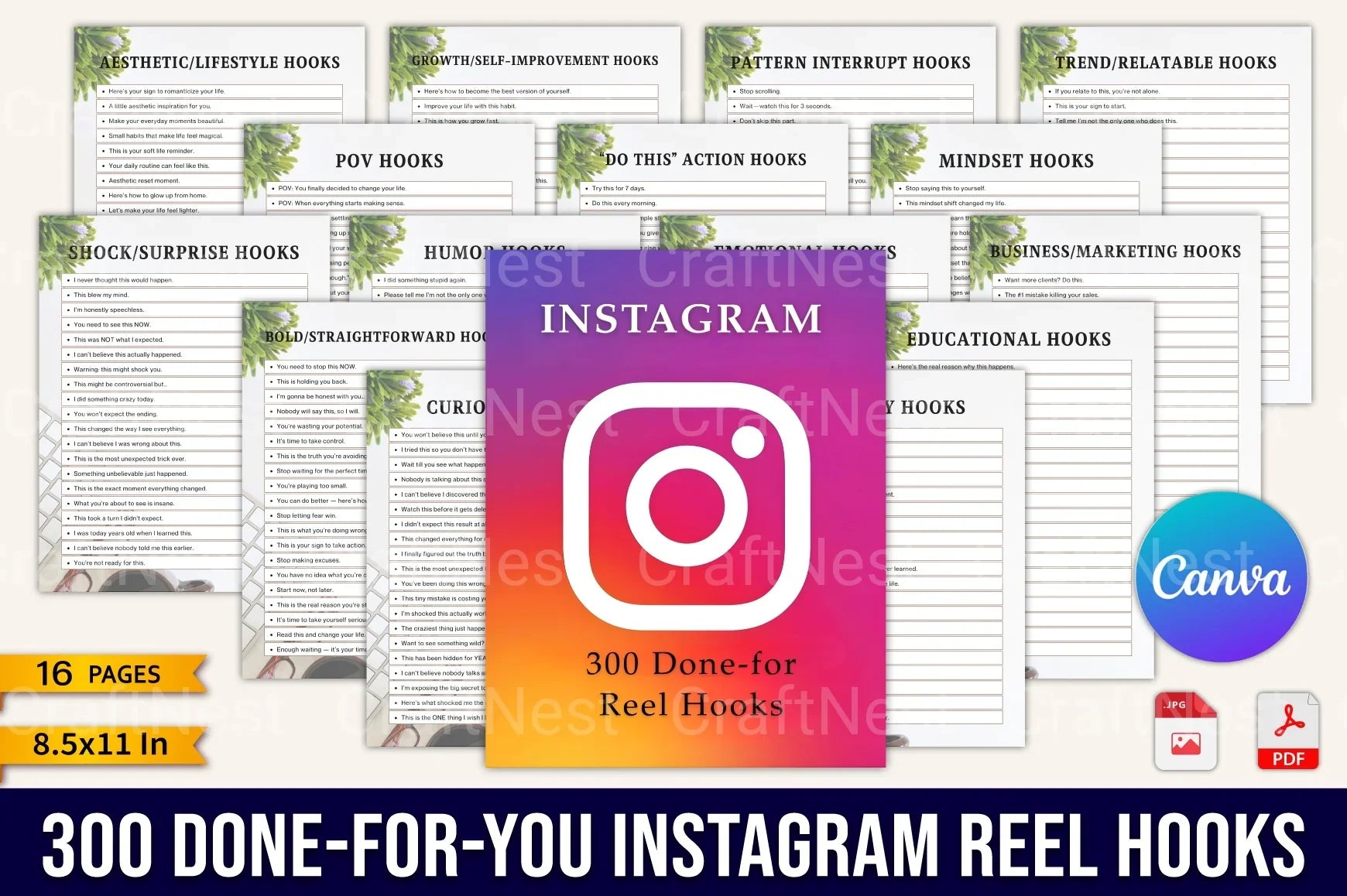 Done For You Instagram Reel Hooks - CraftNest - Digital Crafting and Art