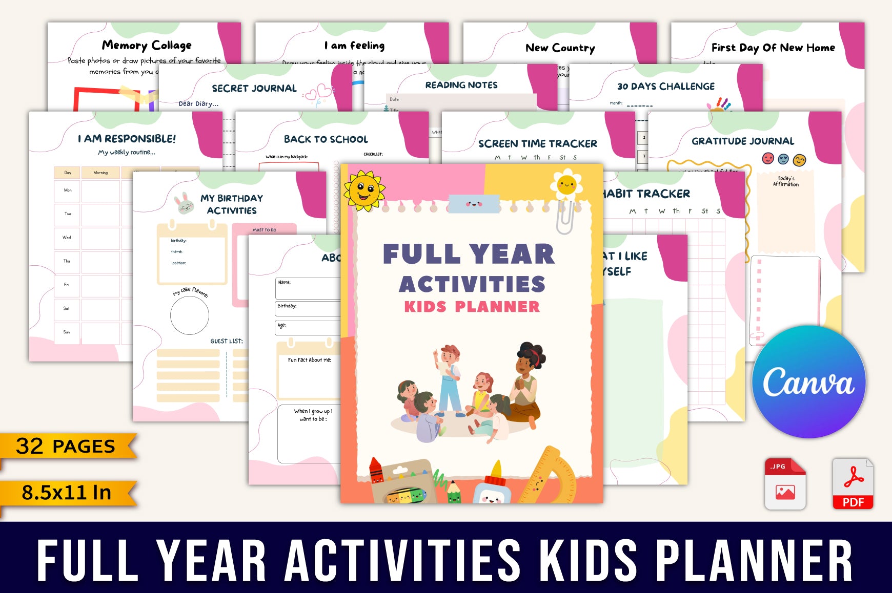 Yearly Activities Planner for Kids
