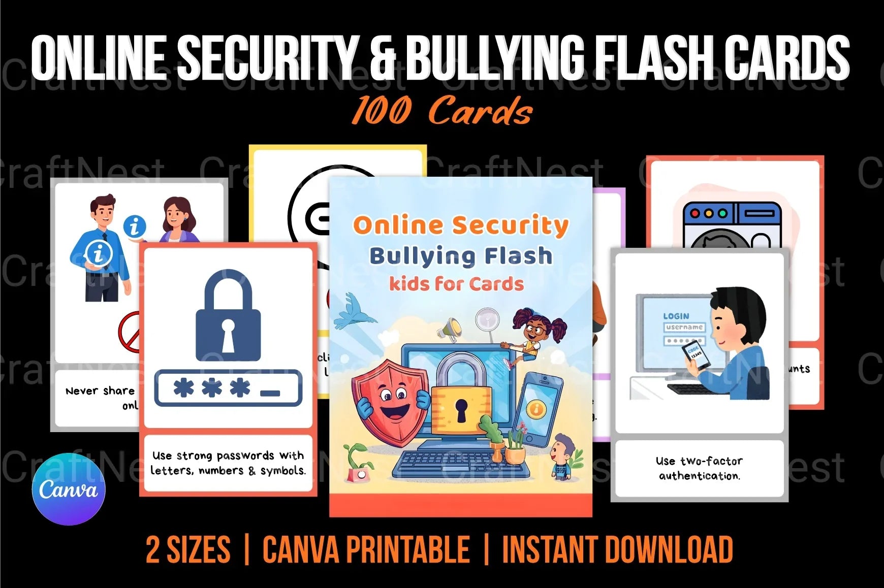 Online Security and Bullying Flash Cards - CraftNest - Digital Crafting and Art