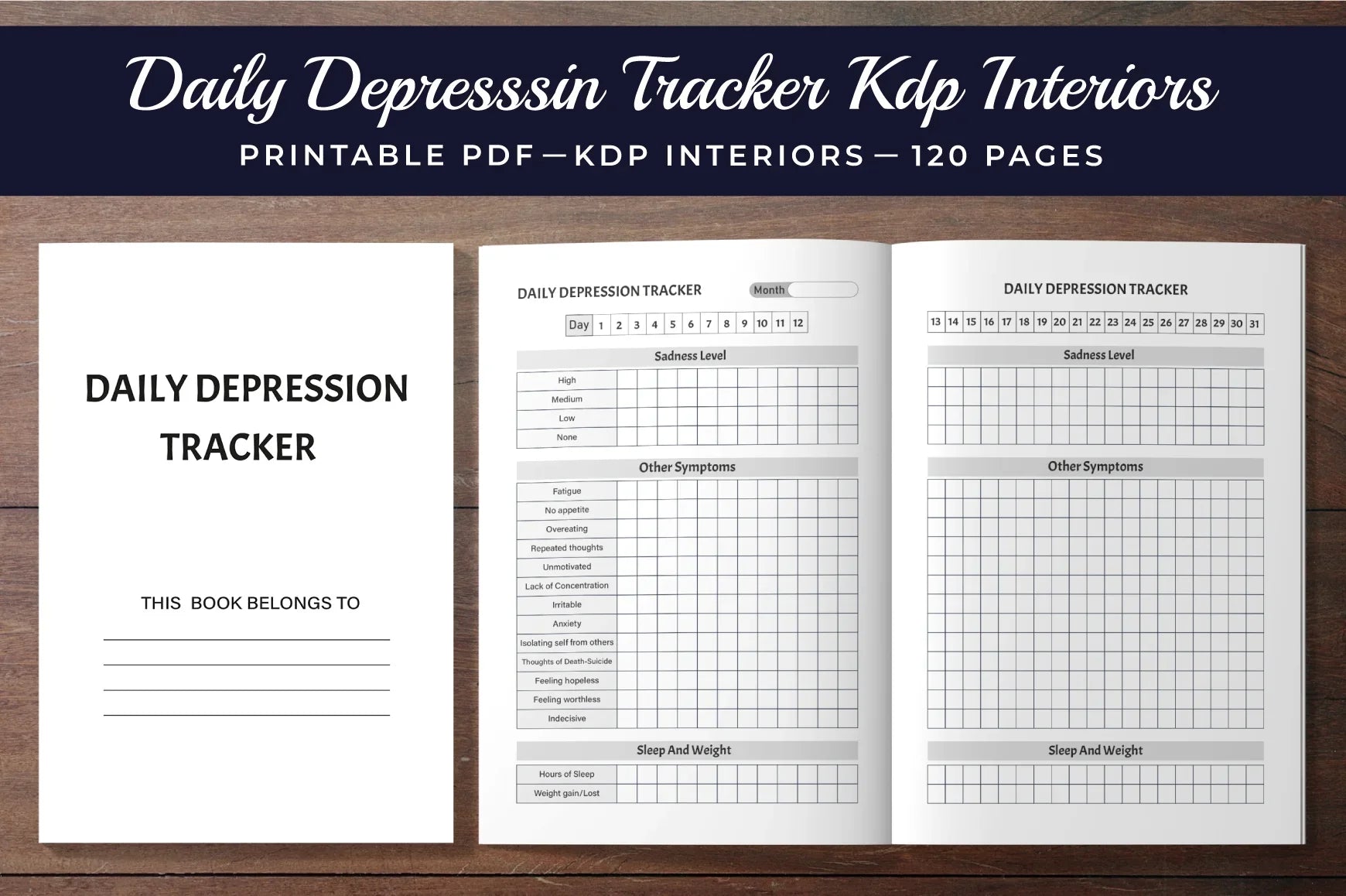 Daily Depression Tracker Planner - CraftNest - Digital Crafting and Art