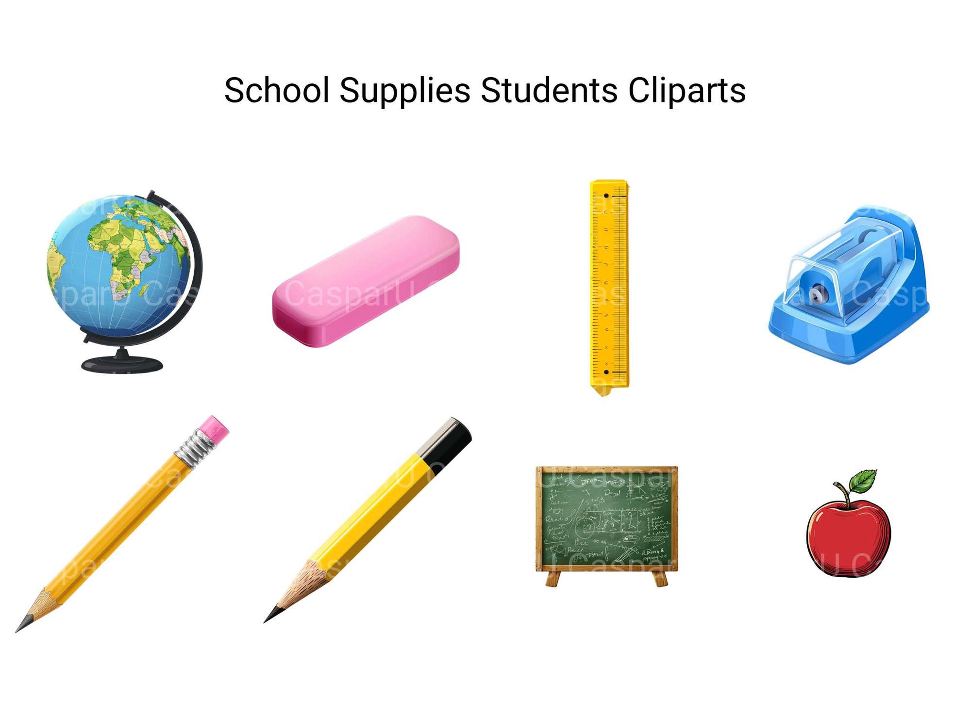 School Supplies Students Clipart - CraftNest - Digital Crafting and Art