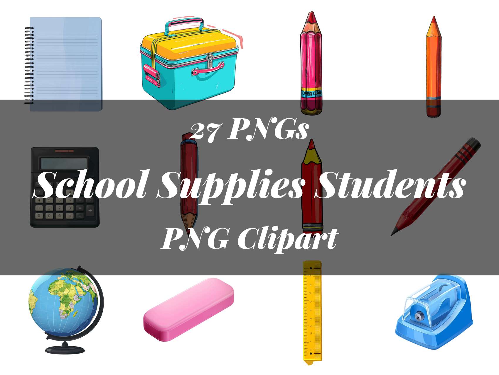 School Supplies Students Clipart - CraftNest - Digital Crafting and Art