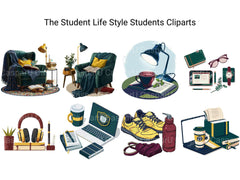 The Student Life Style Students Clipart - CraftNest - Digital Crafting and Art